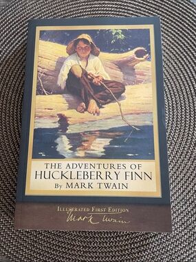The Adventures of Huckleberry Finn by Mark Twain - Blue Cover